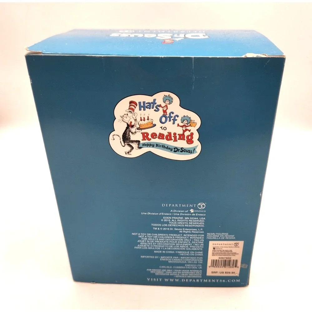 Seuss The Cat in the Hat Reading Thing 1 & 2 Figurine Department 56 2016 (NIB)